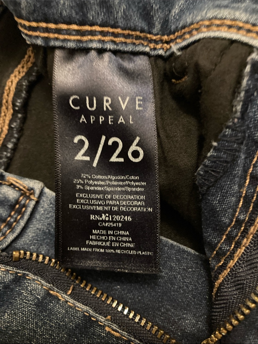 Curve Appeal 2 pairs of Women’s Petite Jeans Blue and Black Size:2/26 - Picture 3 of 11